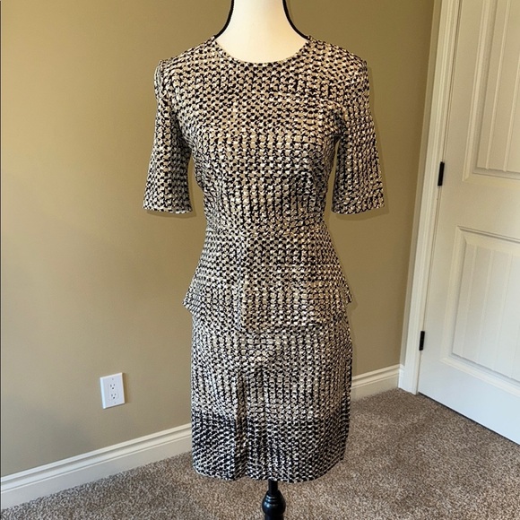 Lord & Taylor Black and Tan 2 Piece Top and Midi Skirt Set Women’s Size M - Picture 1 of 15